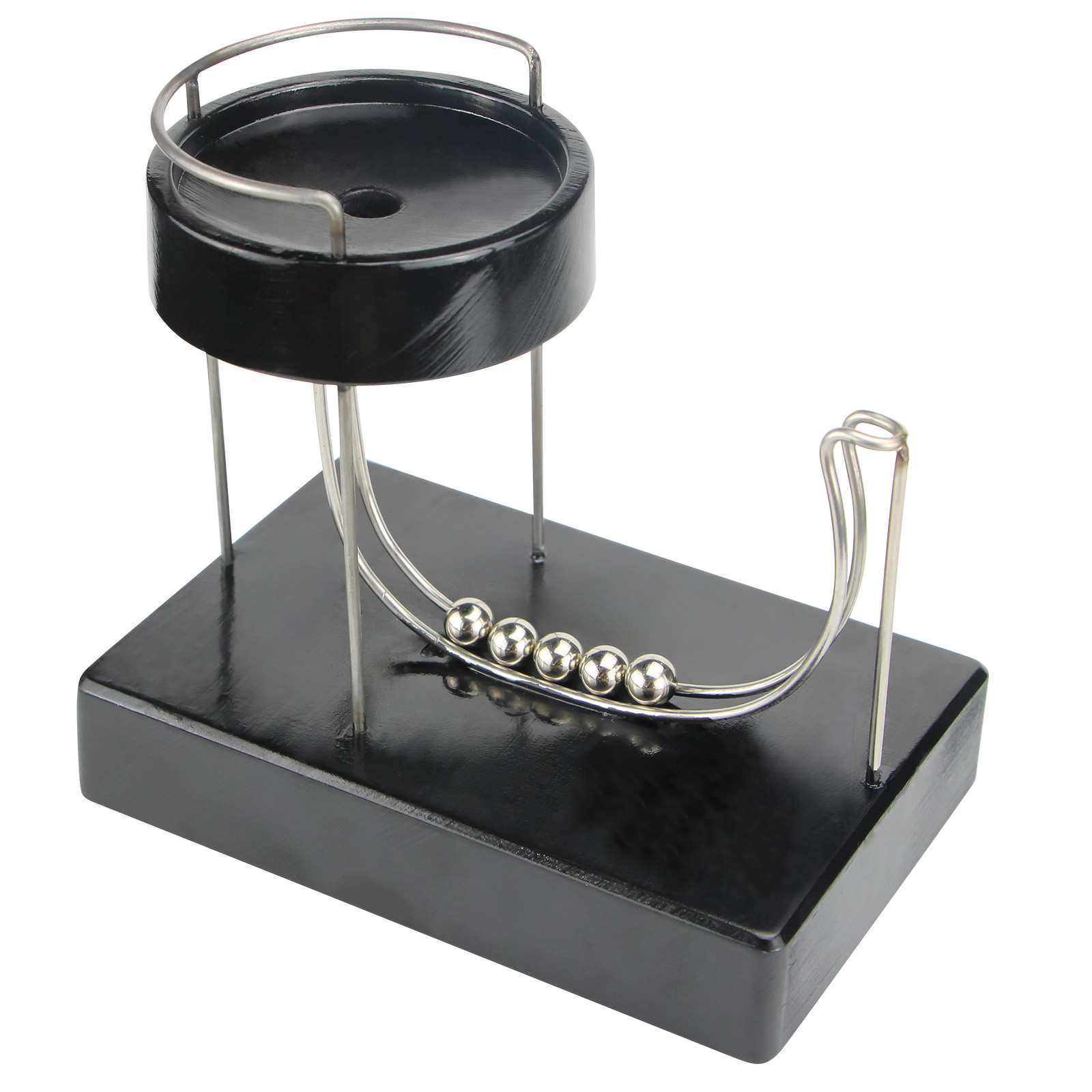 Newton Cradle Large - أسود مشحونة دائم البلاستيك آلة الحركية